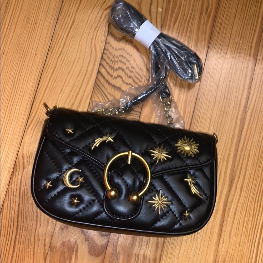 Black and gold crossbody